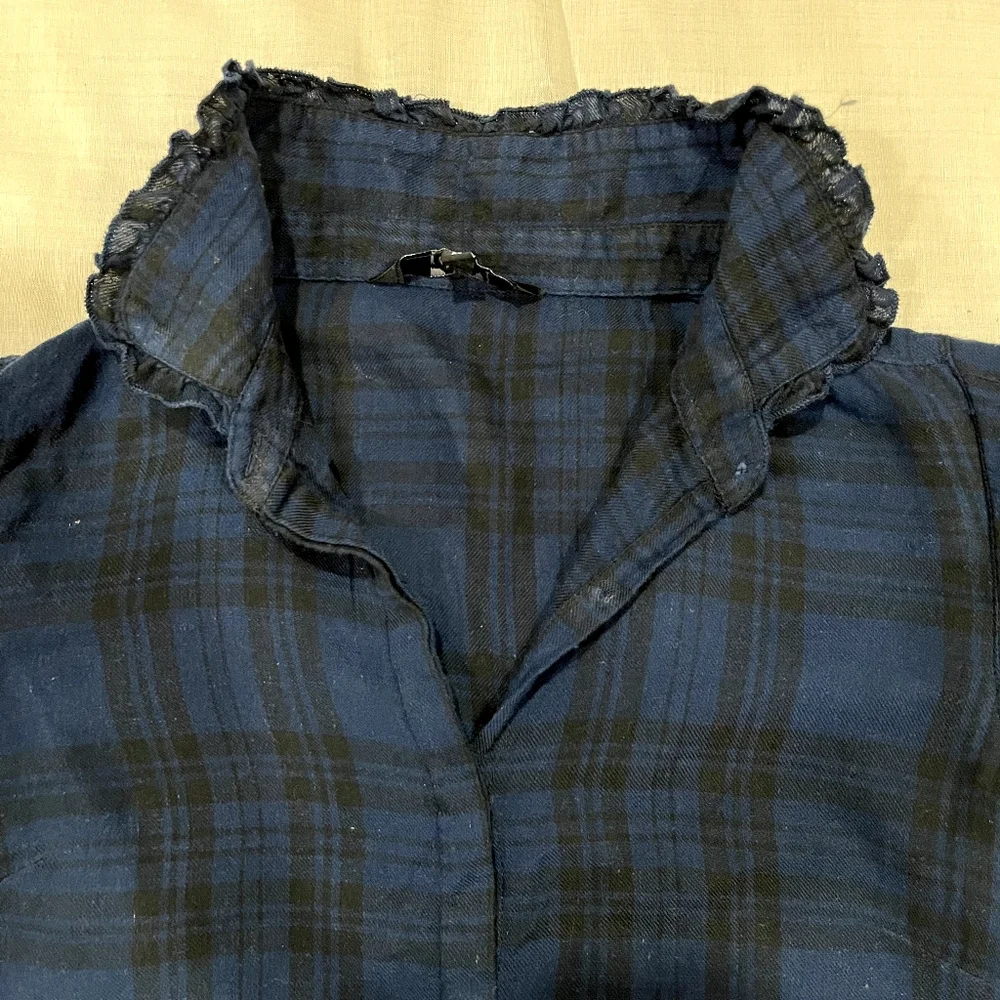 Navy blue Flutter sleeve Shirt - Picture 4 of 5